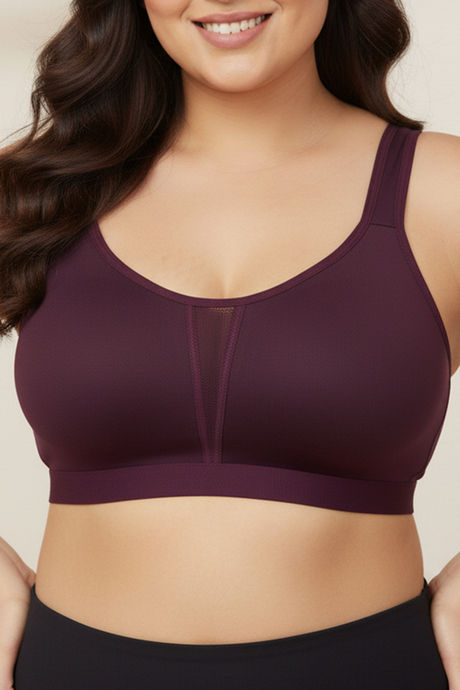 Zivame True Curv Single Layered Non Wired Full Coverage Minimiser Bra - Dark Purple — image 4